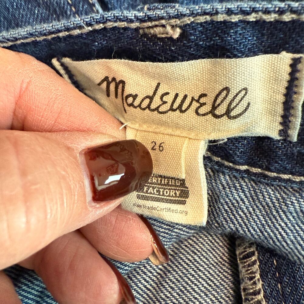 Women's Madewell Denim‎ Blue Jean Cargo Pieced Midi Skirt Size 26 Small - Picture 4 of 8